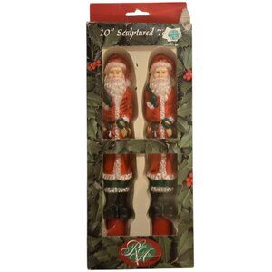 Santa Claus Sculptured Taper Candles Robert Alan Candle Co Christmas Decor